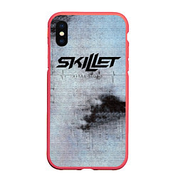 Чехол iPhone XS Max матовый Vital Signs - Skillet, цвет: 3D-красный