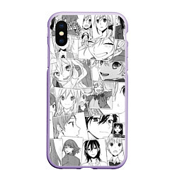 Чехол iPhone XS Max матовый Horimiya pattern, цвет: 3D-светло-сиреневый