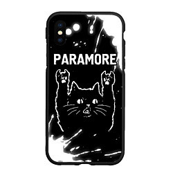 Чехол iPhone XS Max матовый Группа Paramore и Рок Кот, цвет: 3D-черный