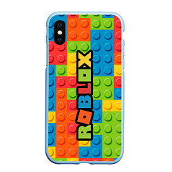 Чехол iPhone XS Max матовый Roblox Games, цвет: 3D-голубой