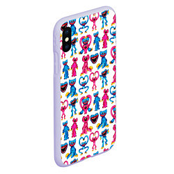 Чехол iPhone XS Max матовый POPPY PLAYTIME HAGGY WAGGY AND KISSY MISSY PATTERN, цвет: 3D-светло-сиреневый — фото 2