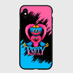 Чехол iPhone XS Max матовый GAME POPPY PLAYTIME HAGGY WAGGY AND KISSY MISSY, цвет: 3D-черный