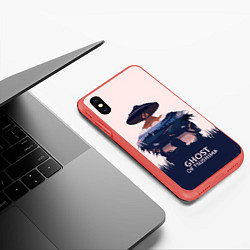 Чехол iPhone XS Max матовый Призрак Цусимы Самурай, цвет: 3D-красный — фото 2