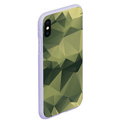 Чехол iPhone XS Max матовый 3д полигоны - камуфляж, цвет: 3D-светло-сиреневый — фото 2