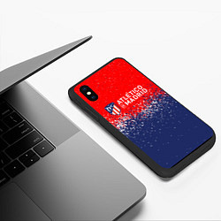 Чехол iPhone XS Max матовый Atletico madrid атлетико мадрид брызги красок, цвет: 3D-черный — фото 2