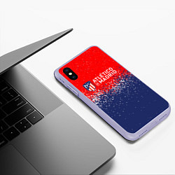 Чехол iPhone XS Max матовый Atletico madrid атлетико мадрид брызги красок, цвет: 3D-светло-сиреневый — фото 2