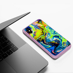 Чехол iPhone XS Max матовый The Poisonous Palette, цвет: 3D-сиреневый — фото 2