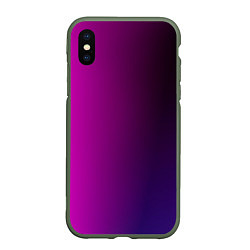 Чехол iPhone XS Max матовый VIOLET gradient, цвет: 3D-темно-зеленый