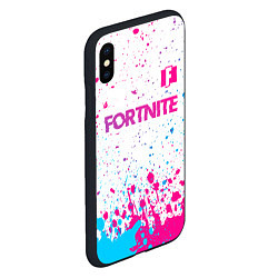 Чехол iPhone XS Max матовый Fortnite Neon Gradient, цвет: 3D-черный — фото 2