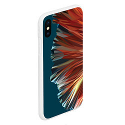 Чехол iPhone XS Max матовый Полигональные линии, цвет: 3D-белый — фото 2