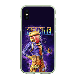 Чехол iPhone XS Max матовый Fortnite Durrrburger Skin, цвет: 3D-салатовый