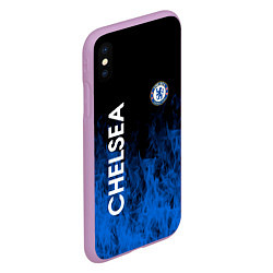 Чехол iPhone XS Max матовый Chelsea пламя, цвет: 3D-сиреневый — фото 2