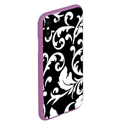 Чехол iPhone XS Max матовый Minimalist floral pattern, цвет: 3D-фиолетовый — фото 2