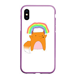 Чехол iPhone XS Max матовый Rainbow Fox