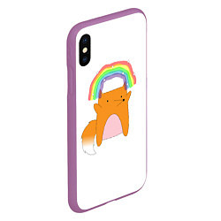 Чехол iPhone XS Max матовый Rainbow Fox, цвет: 3D-фиолетовый — фото 2