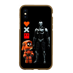 Чехол iPhone XS Max матовый Любовь Смерть и Роботы Love Death and Robots, цвет: 3D-коричневый