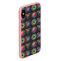 Чехол iPhone XS Max матовый Геометрический яркий глитч, цвет: 3D-баблгам — фото 2