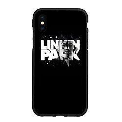 Чехол iPhone XS Max матовый Linkin Park логотип с фото, цвет: 3D-черный