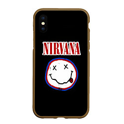 Чехол iPhone XS Max матовый Nirvana гранж, цвет: 3D-коричневый