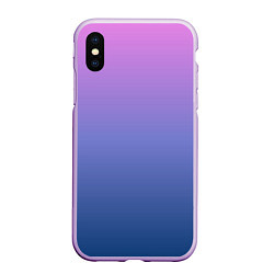 Чехол iPhone XS Max матовый PINK-BLUE GRADIENT ГРАДИЕНТ