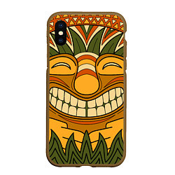 Чехол iPhone XS Max матовый Polynesian tiki LUCKY