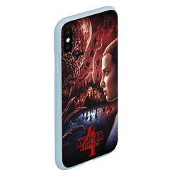 Чехол iPhone XS Max матовый Vecna vs Eleven Stranger Things 4, цвет: 3D-голубой — фото 2