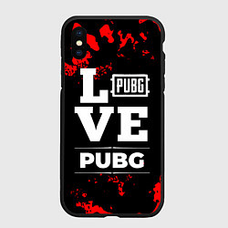 Чехол iPhone XS Max матовый PUBG Love Классика, цвет: 3D-черный