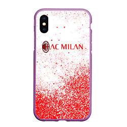 Чехол iPhone XS Max матовый Ac milan красные брызги