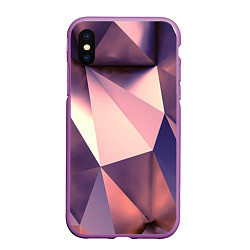 Чехол iPhone XS Max матовый Кристальная мозаика, цвет: 3D-фиолетовый
