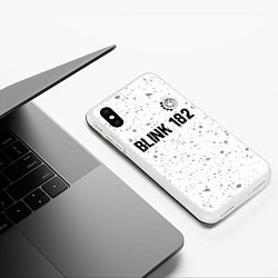 Чехол iPhone XS Max матовый Blink 182 Glitch на светлом фоне, цвет: 3D-белый — фото 2