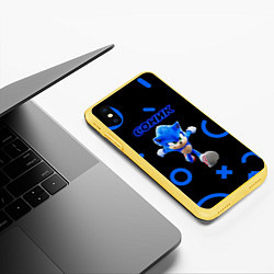 Чехол iPhone XS Max матовый Sonic фигуры, цвет: 3D-желтый — фото 2