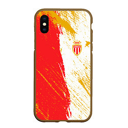 Чехол iPhone XS Max матовый Fc monaco фк монако краска, цвет: 3D-коричневый