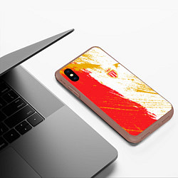 Чехол iPhone XS Max матовый Fc monaco фк монако краска, цвет: 3D-коричневый — фото 2