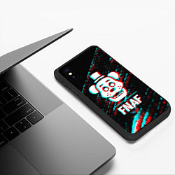 Чехол iPhone XS Max матовый FNAF в стиле Glitch Баги Графики на темном фоне, цвет: 3D-черный — фото 2