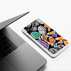 Чехол iPhone XS Max матовый Underground pattern Fashion trend, цвет: 3D-белый — фото 2