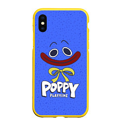 Чехол iPhone XS Max матовый Poppy Playtime Huggy Wuggy, цвет: 3D-желтый