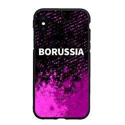 Чехол iPhone XS Max матовый Borussia Pro Football, цвет: 3D-черный