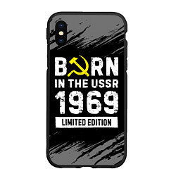 Чехол iPhone XS Max матовый Born In The USSR 1969 year Limited Edition, цвет: 3D-черный