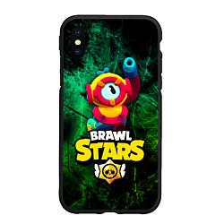 Чехол iPhone XS Max матовый Otis Отис Brawl Stars, цвет: 3D-черный