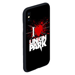 Чехол iPhone XS Max матовый Linkin Park Сердце, цвет: 3D-черный — фото 2
