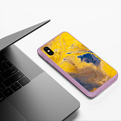 Чехол iPhone XS Max матовый Пожар Красок, цвет: 3D-сиреневый — фото 2