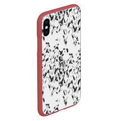Чехол iPhone XS Max матовый Пятнистый абстрактный узор в светло-серых тонах, цвет: 3D-красный — фото 2
