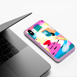 Чехол iPhone XS Max матовый Всплески красок Лето, цвет: 3D-сиреневый — фото 2