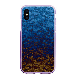 Чехол iPhone XS Max матовый Marble texture blue brown color, цвет: 3D-сиреневый