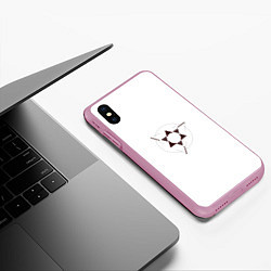 Чехол iPhone XS Max матовый Гексаграмма, цвет: 3D-розовый — фото 2