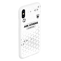 Чехол iPhone XS Max матовый AEK Athens Champions Униформа, цвет: 3D-белый — фото 2