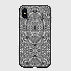 Чехол iPhone XS Max матовый Black and white oriental ornament, цвет: 3D-черный