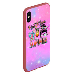 Чехол iPhone XS Max матовый Hot mom Summer, цвет: 3D-красный — фото 2