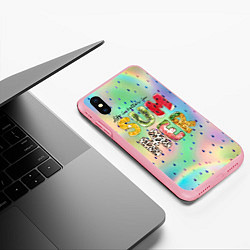 Чехол iPhone XS Max матовый Summer буквы из фруктов, цвет: 3D-баблгам — фото 2