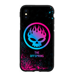 Чехол iPhone XS Max матовый The Offspring Neon Gradient, цвет: 3D-черный